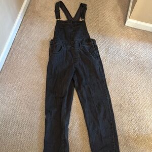Free People-We The Free Black Denim Overalls-Small